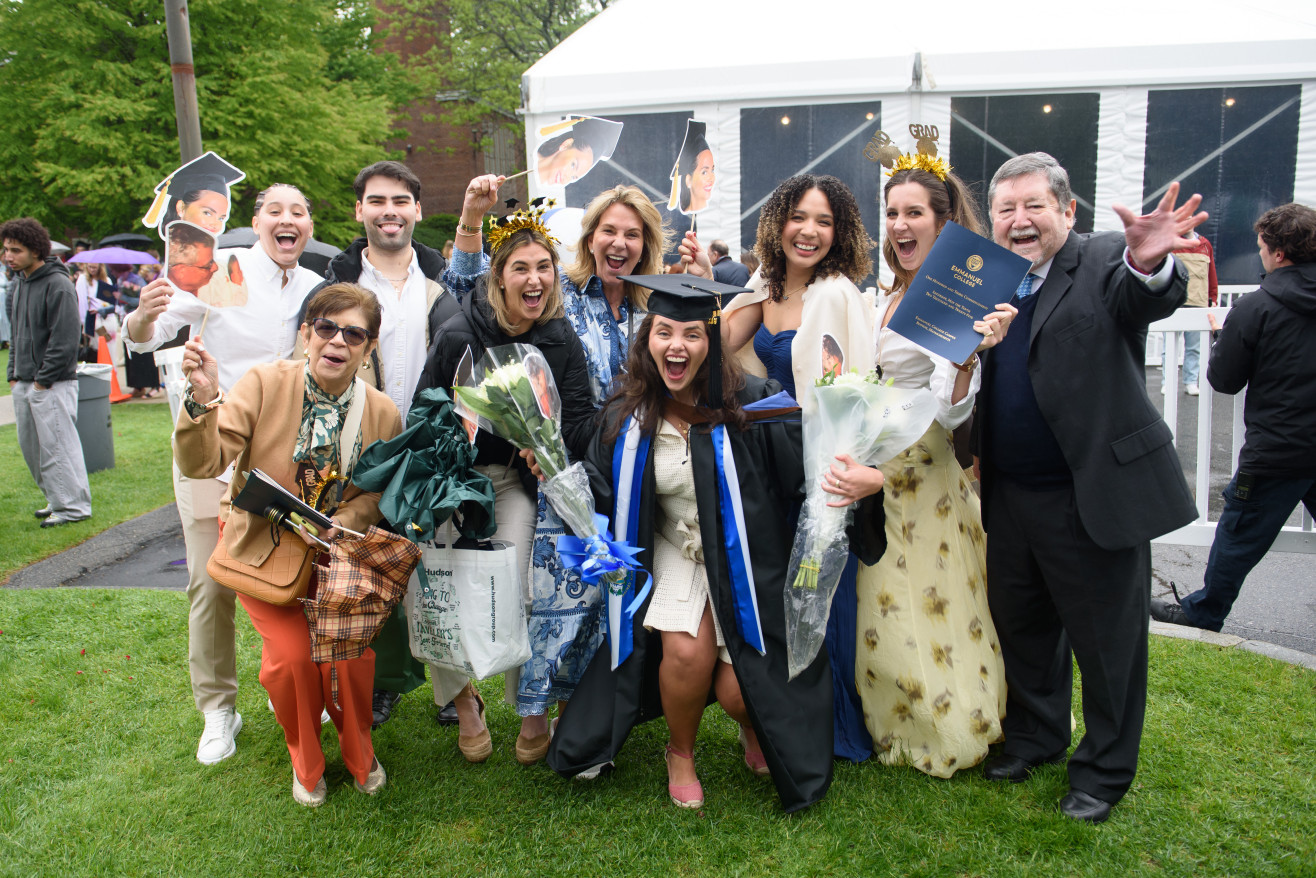 families and friends celebrate post-ceremony